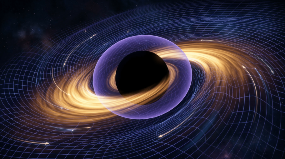 Spinning Black Hole Dragging Spacetime Around It