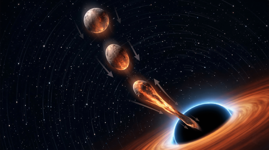 Tidal Forces Stretching an Object Near a Black Hole