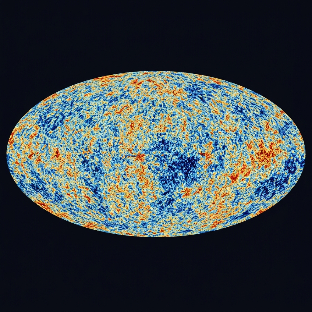 Full-sky CMB temperature anisotropy map showing seeds of cosmic structure