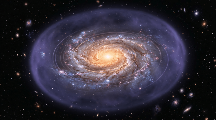 Galaxy Rotation Curve Comparing Expected Versus Actual Star Rotation Speeds