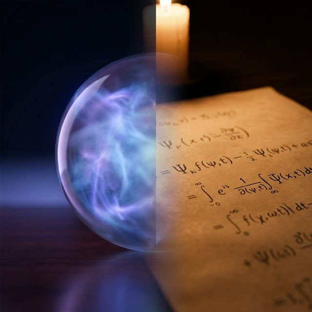 Abstract visualization of quantum reality splitting into branches of possibility