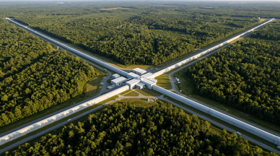 LIGO Gravitational Wave Observatory with Perpendicular Laser Arms