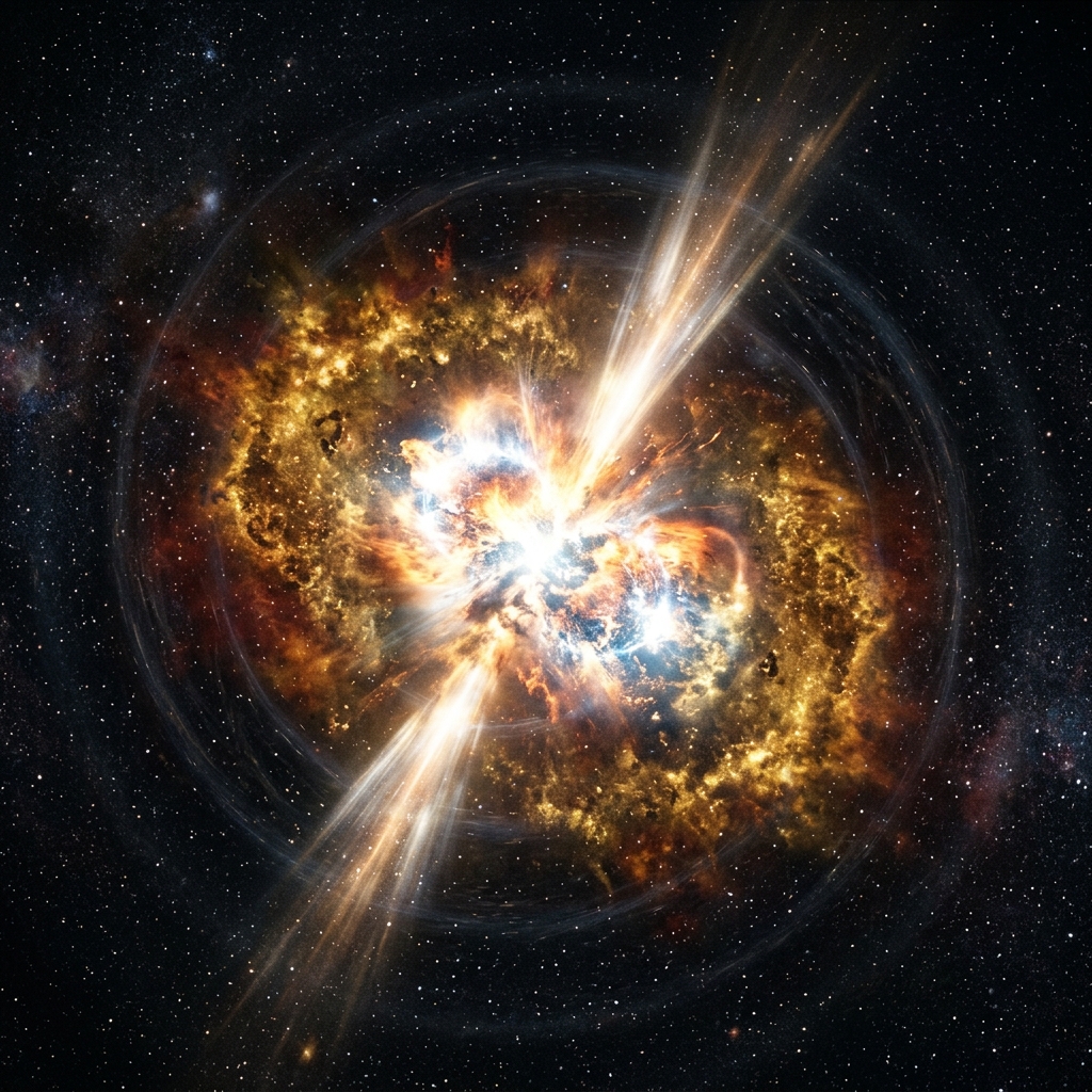 Neutron star collision producing jets of heavy elements