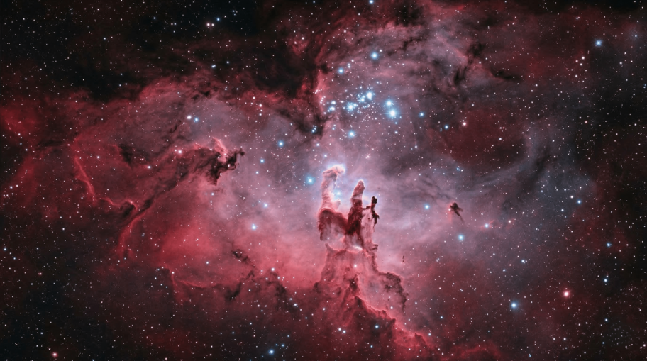 Vast Hydrogen Nebula Stellar Nursery Glowing with Ionized Gas