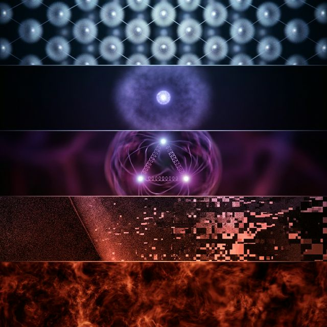 Zoom from atom to Planck length showing scale breakdown