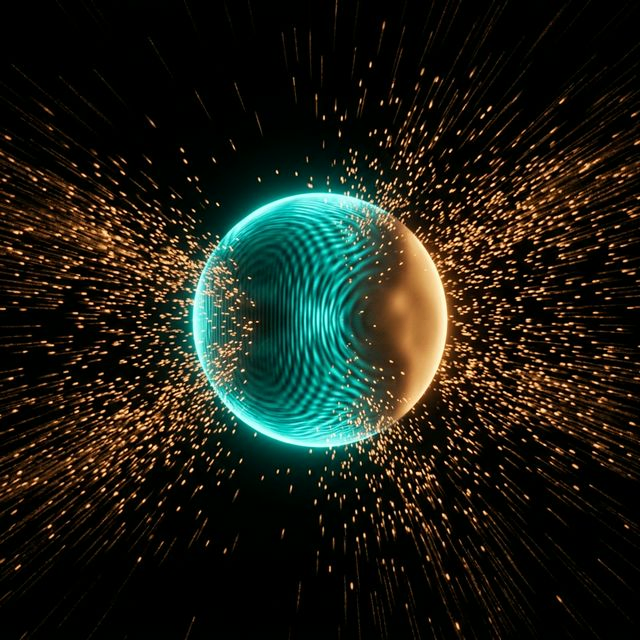 Quantum system losing coherence as environmental particles interact with it