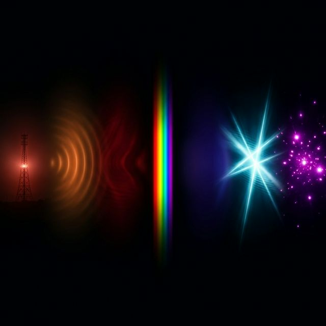 Everyday sources across electromagnetic spectrum from radio towers to gamma radiation