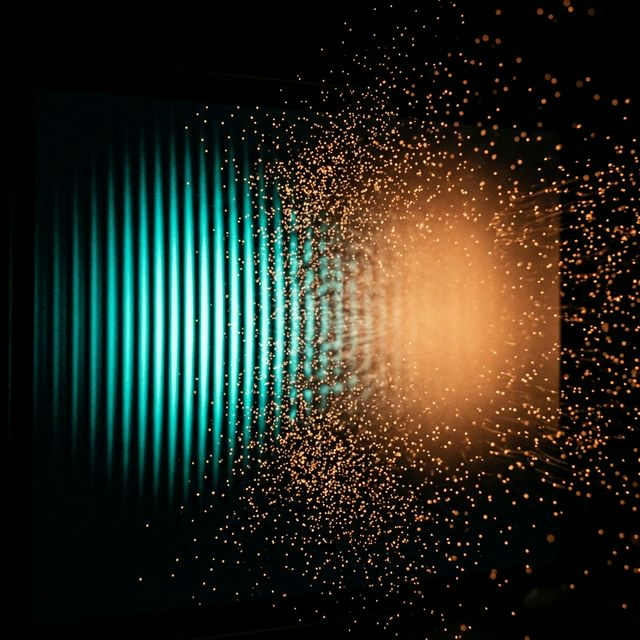 Quantum coherence dissipating as a system interacts with surrounding environment particles