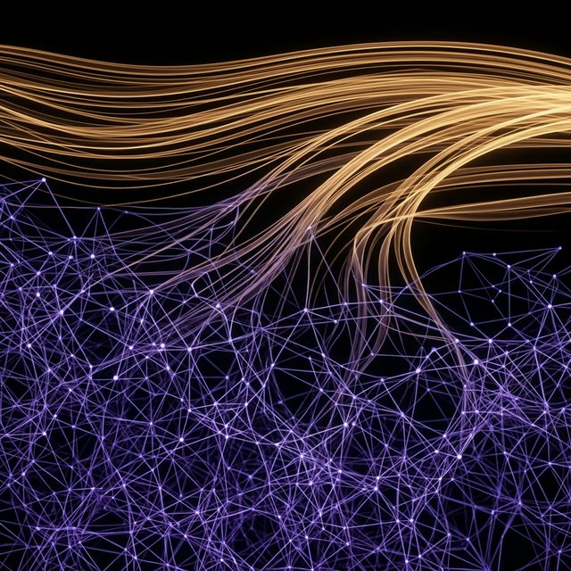 Abstract layers showing timeless quantum reality giving rise to emergent time