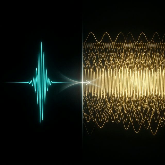 Fourier transform relationship between position and momentum space